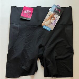 Maidenform Booty Lift Shorty Shaper Plus Size 2X Black Cool Comfort Firm